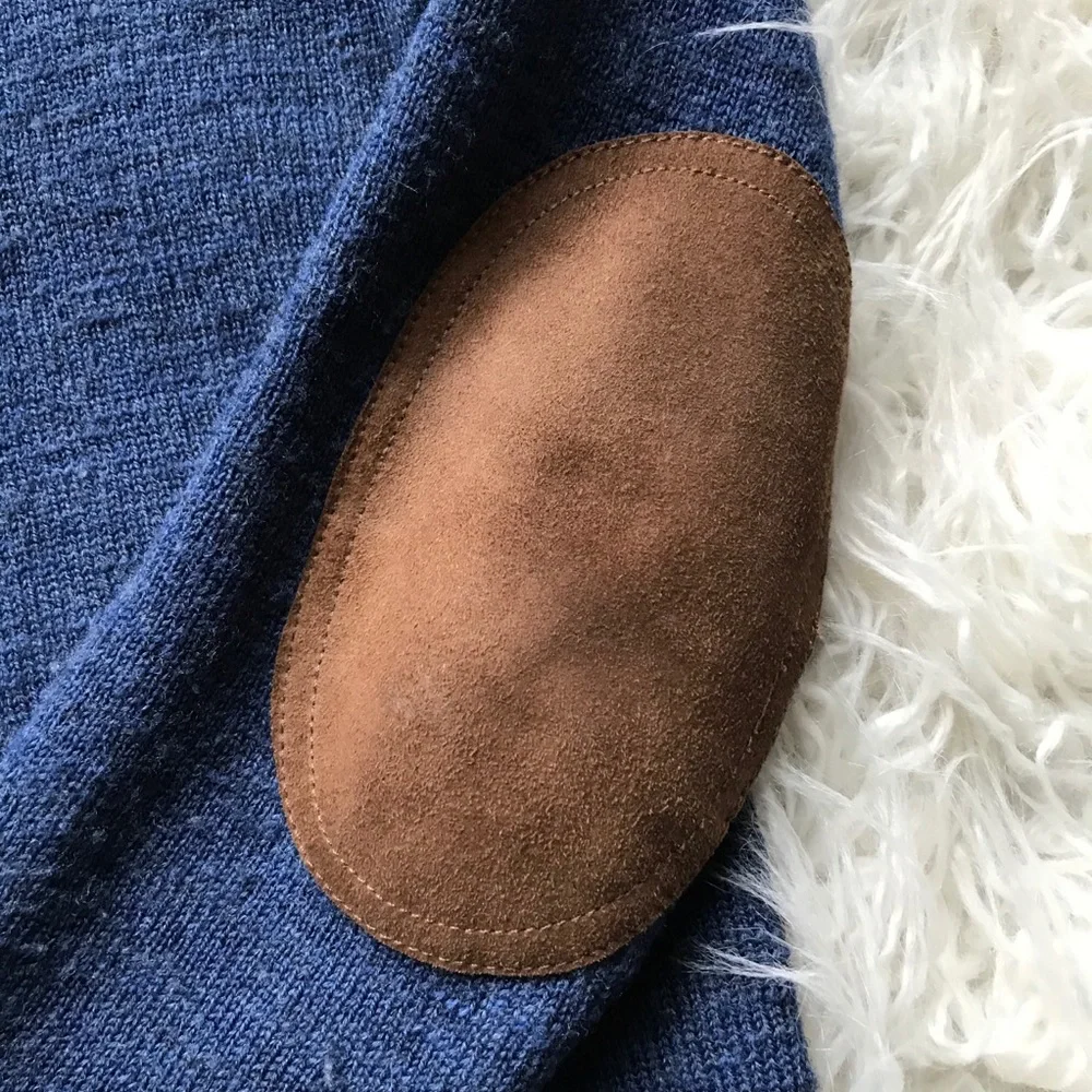 J Crew Slim Slub Merino V-Neck Sweater Blue‎