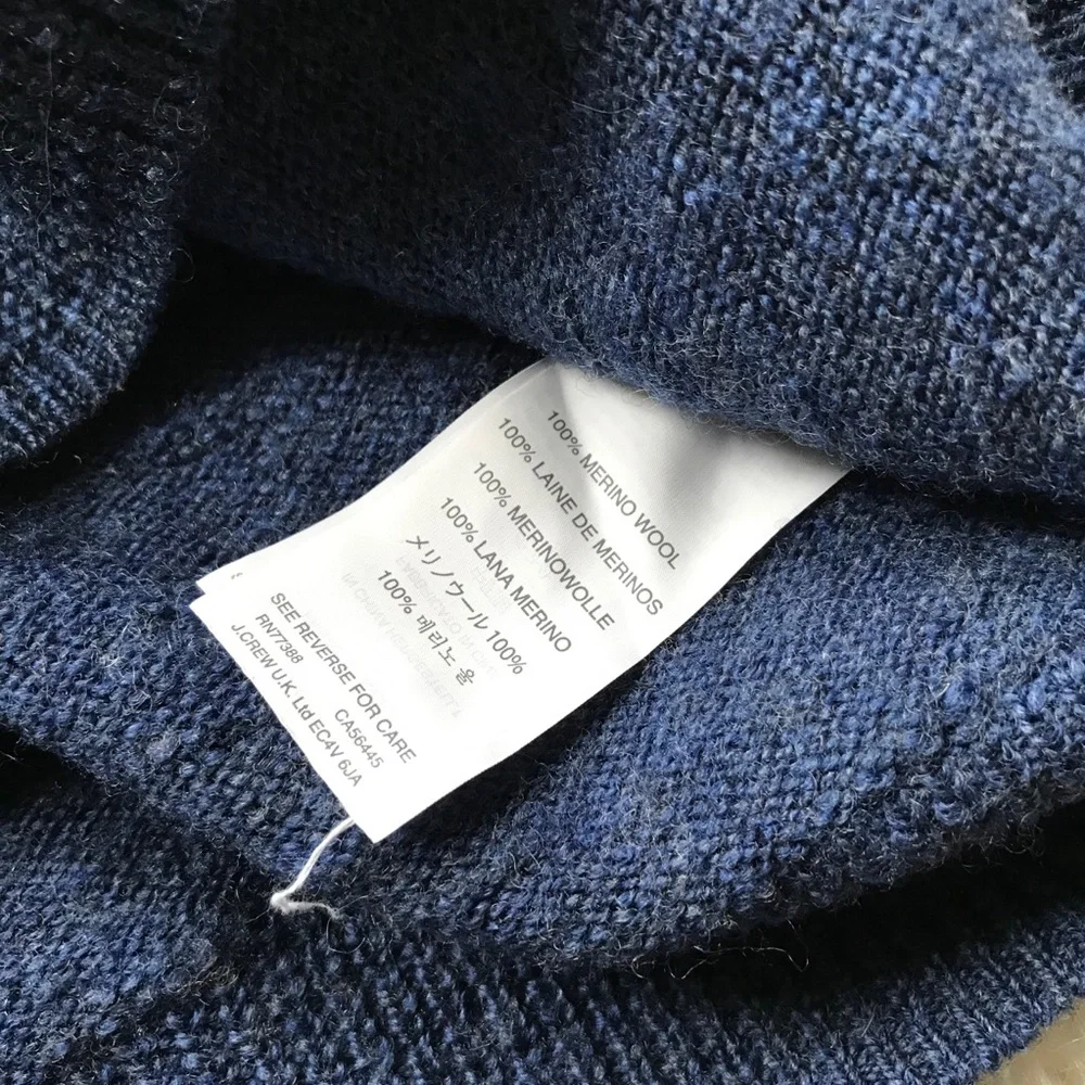 J Crew Slim Slub Merino V-Neck Sweater Blue‎