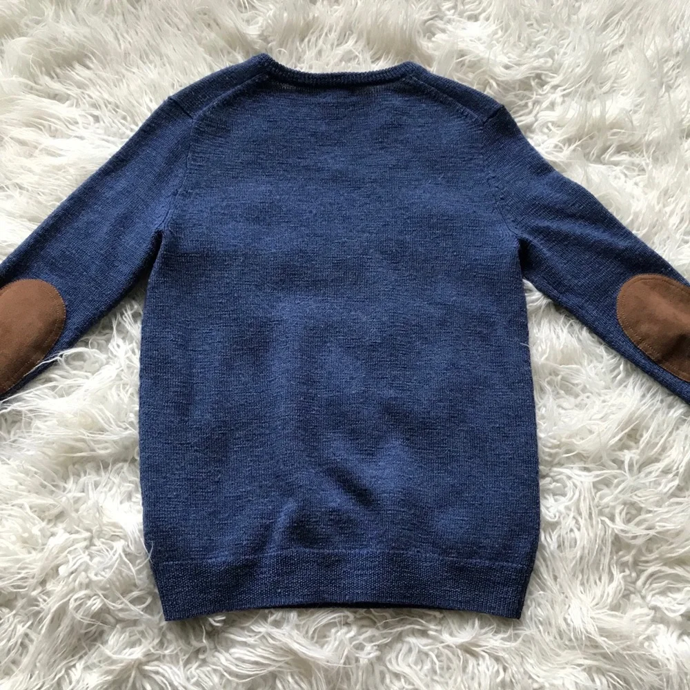 J Crew Slim Slub Merino V-Neck Sweater Blue‎
