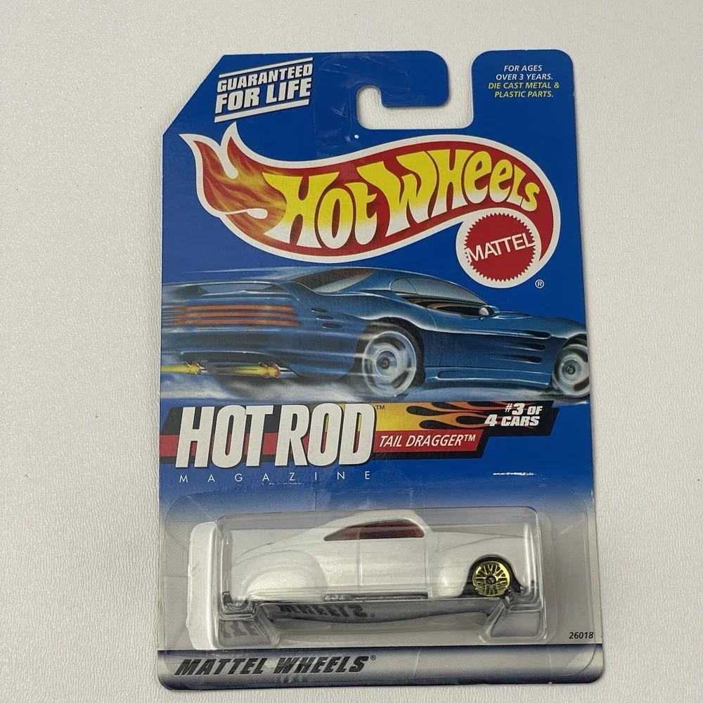 Mattel 2000 Hot Wheels Hot Rod Magazine Tail Dragger 007 Pearl White 3 of 4