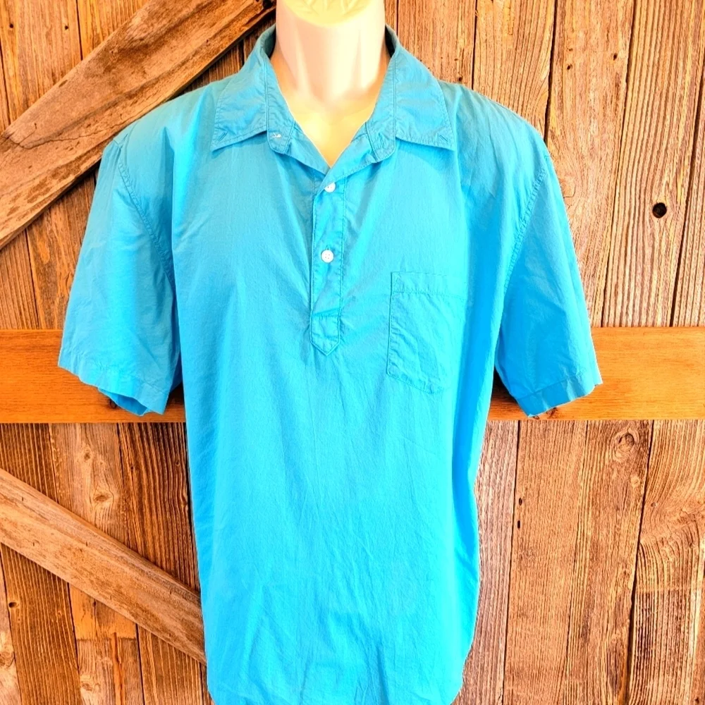 J. Crew Polo Shirt Mens XL Blue Collared Lightweight Short Sleeve  Preppy