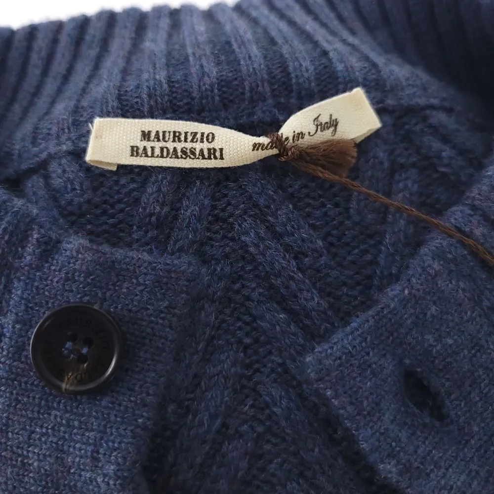 Mauricio Baldassari 4 Button Mock 4ply Cashmere Long Sleeve Mens Sweater 3XL