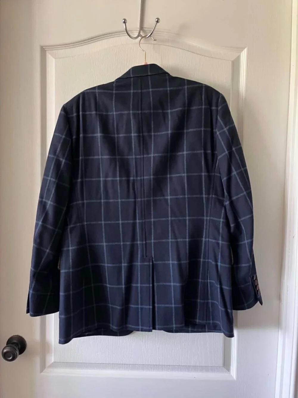 Crittenden Gentlemen's Clothing Men's Blazer Italy Made Blue Windowpana size 42R