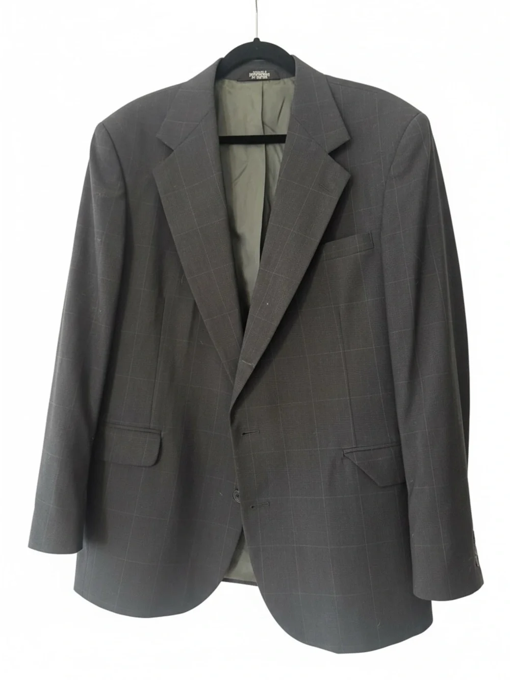 Haggar Dark Charcoal Windowpane Sport Coat