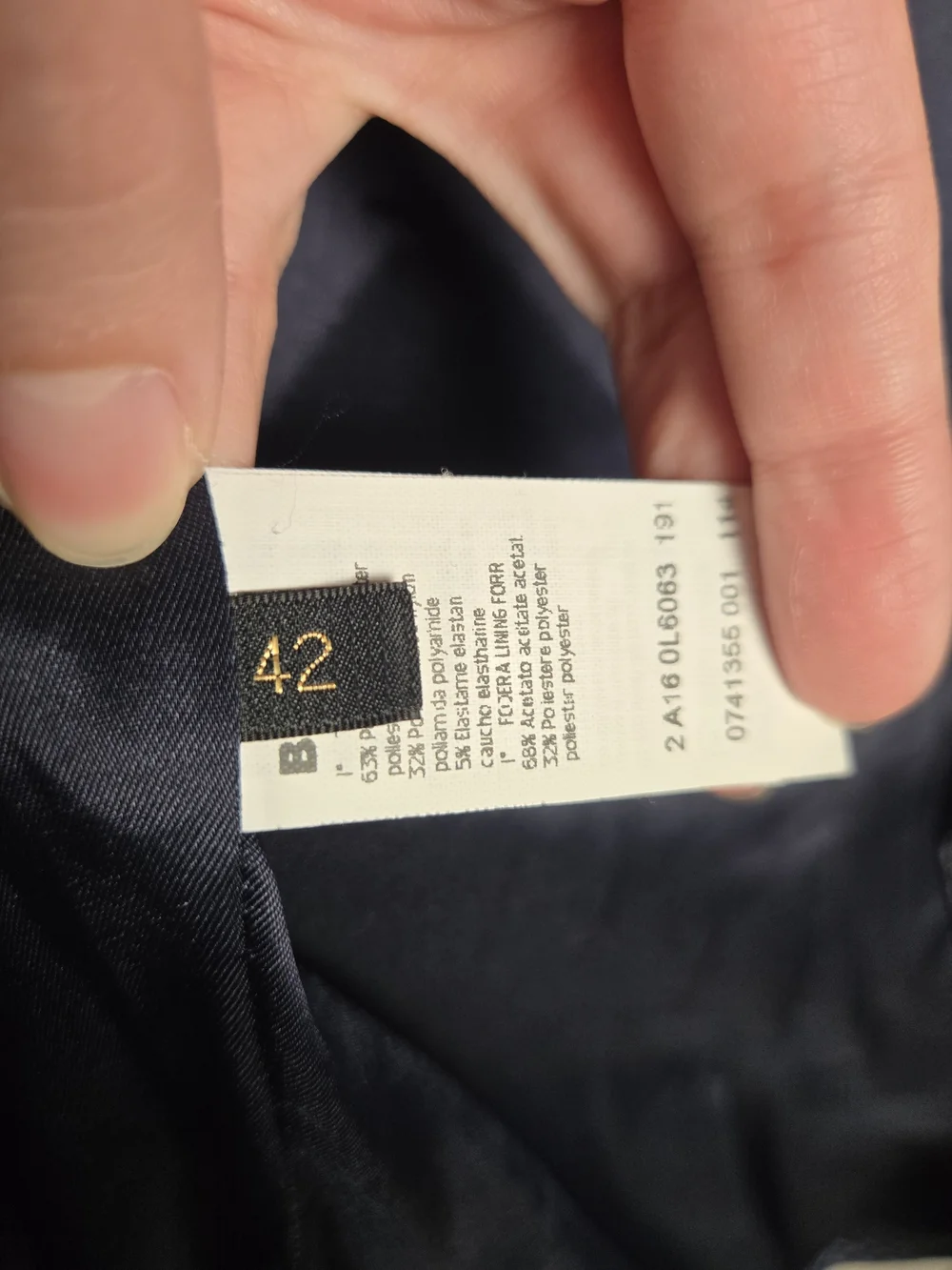 Les Copains Navy Textured Single-Button Blazer