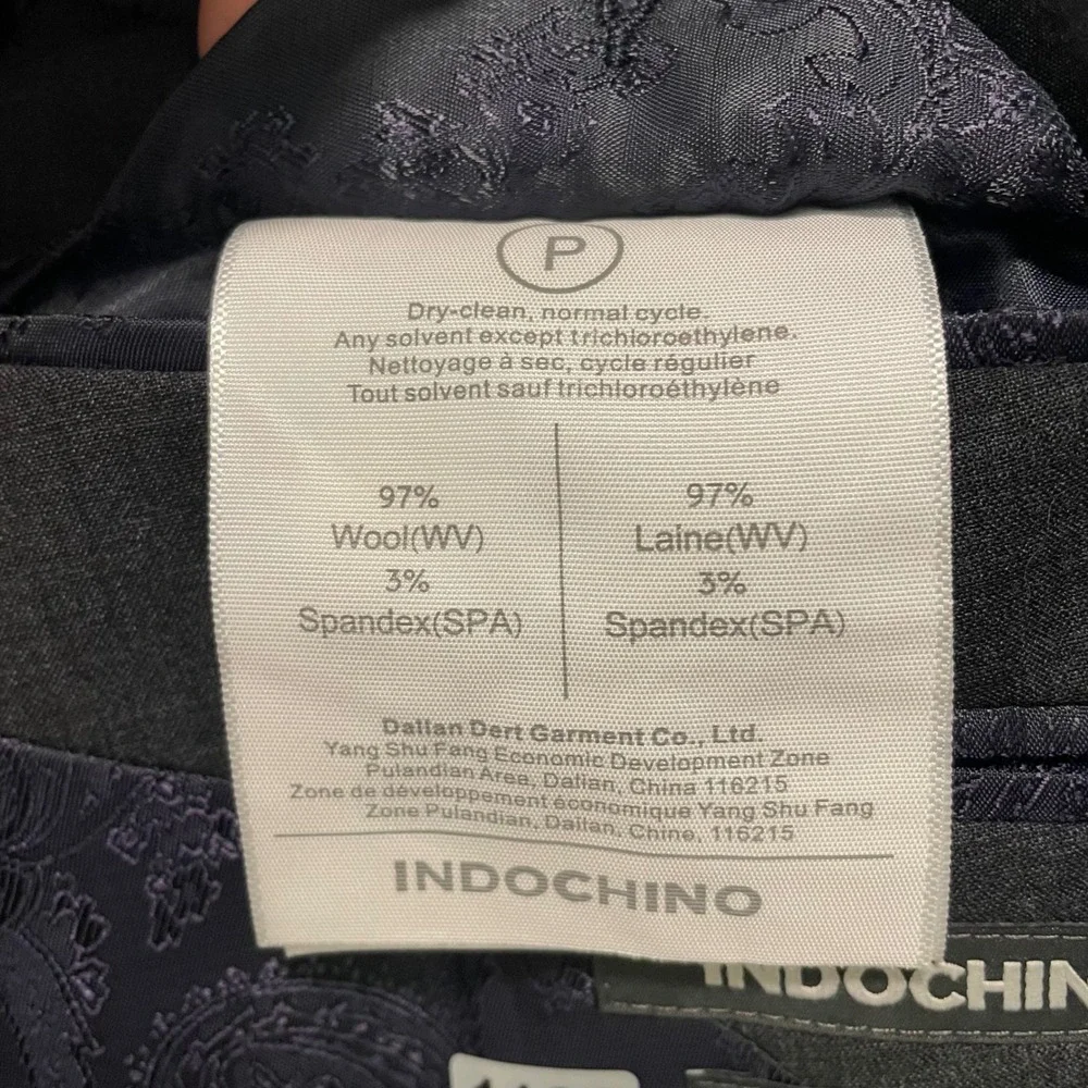 Indochino Mens Newbury 62 Wool Blend Blazer Jacket Charcoal Gray 2-Button Coat