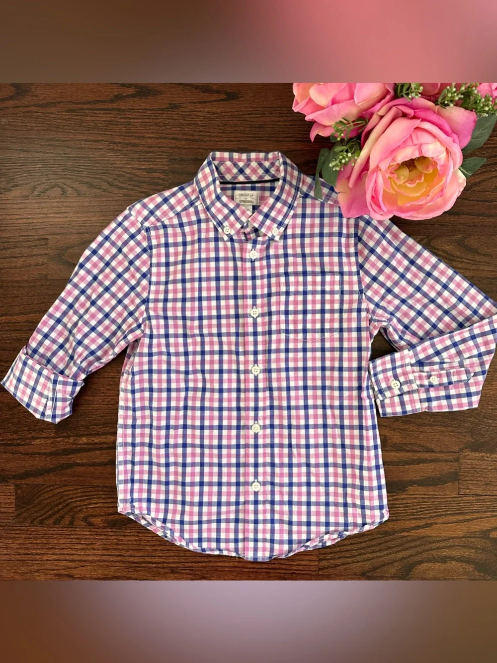 Dressed Up by Gymboree plaid button down shirt, size 5-6