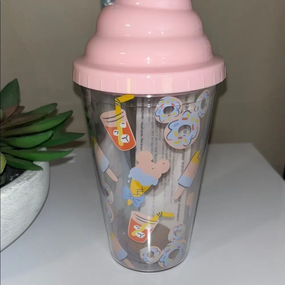 Disney Pink Ice Cream Tumbler with Straw