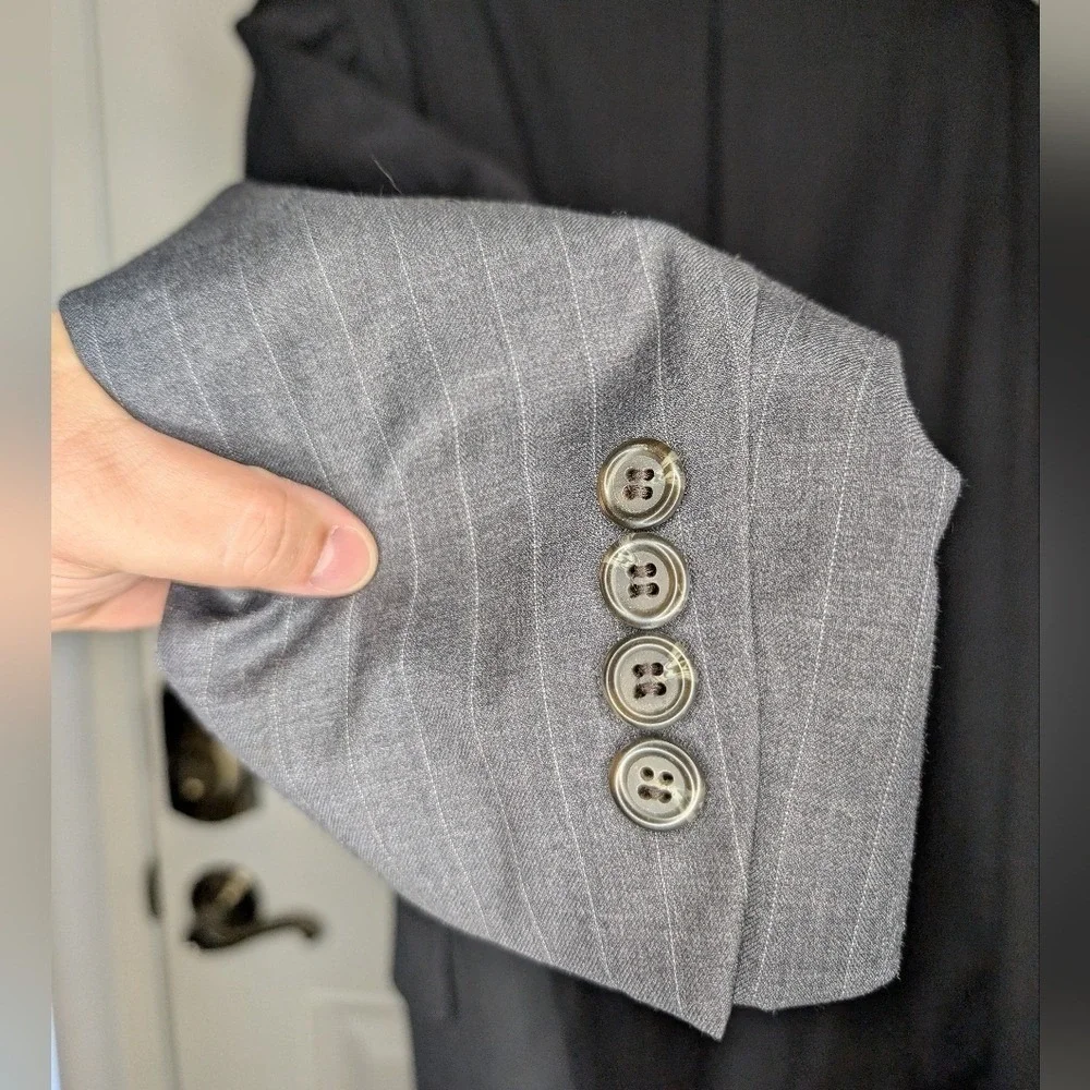 Lauren Ralph Lauren Men's 48R Blazer Sport Coat Charcoal Gray Pinstripe Vent EUC