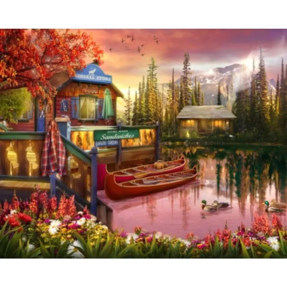 Springbok Lakeshore Serenity 1000 pc Jigsaw Puzzle USED
