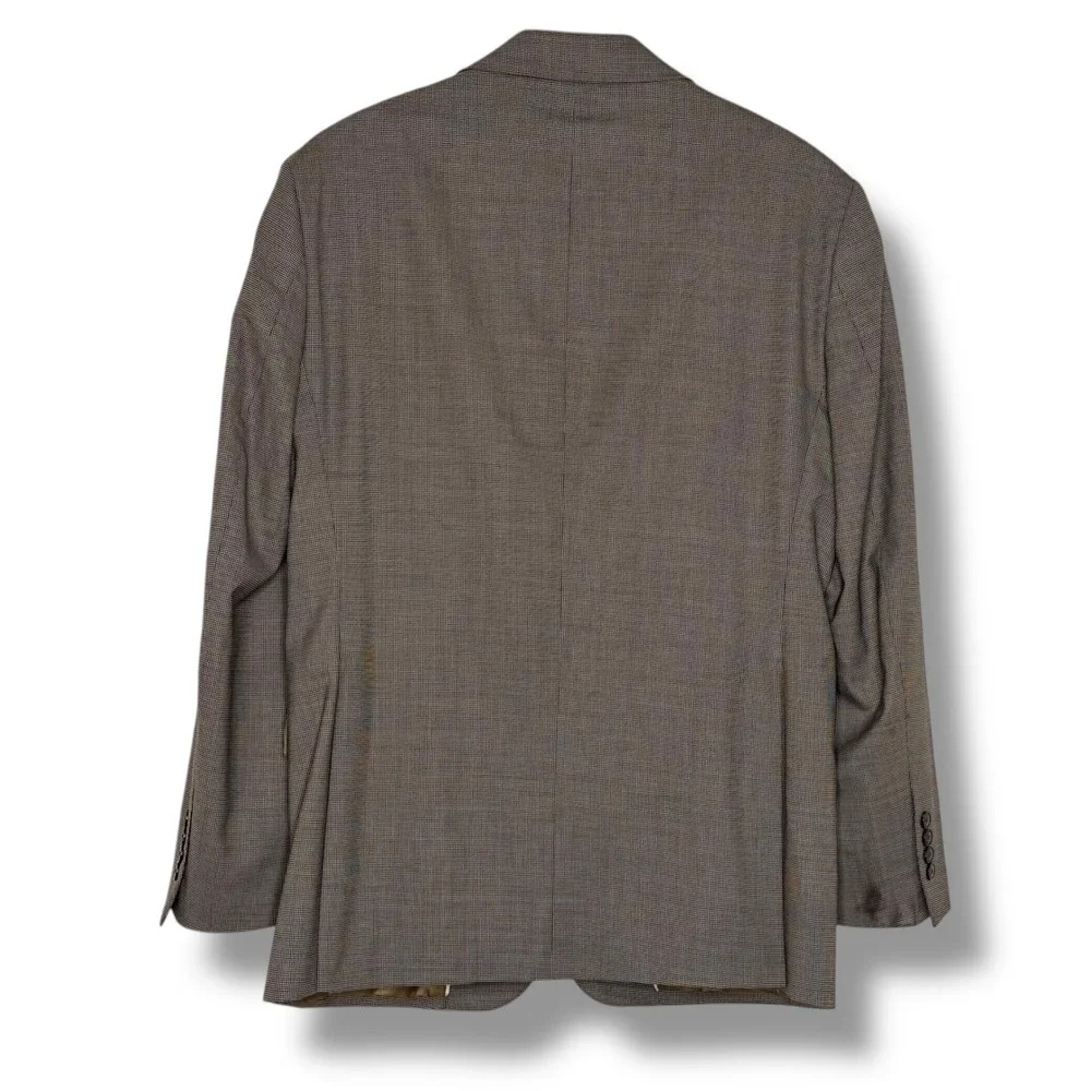 Jos. A. Bank 1905 Sz 39R Brown Houndstooth Wool Blend Sport Coat Blazer 2 Button