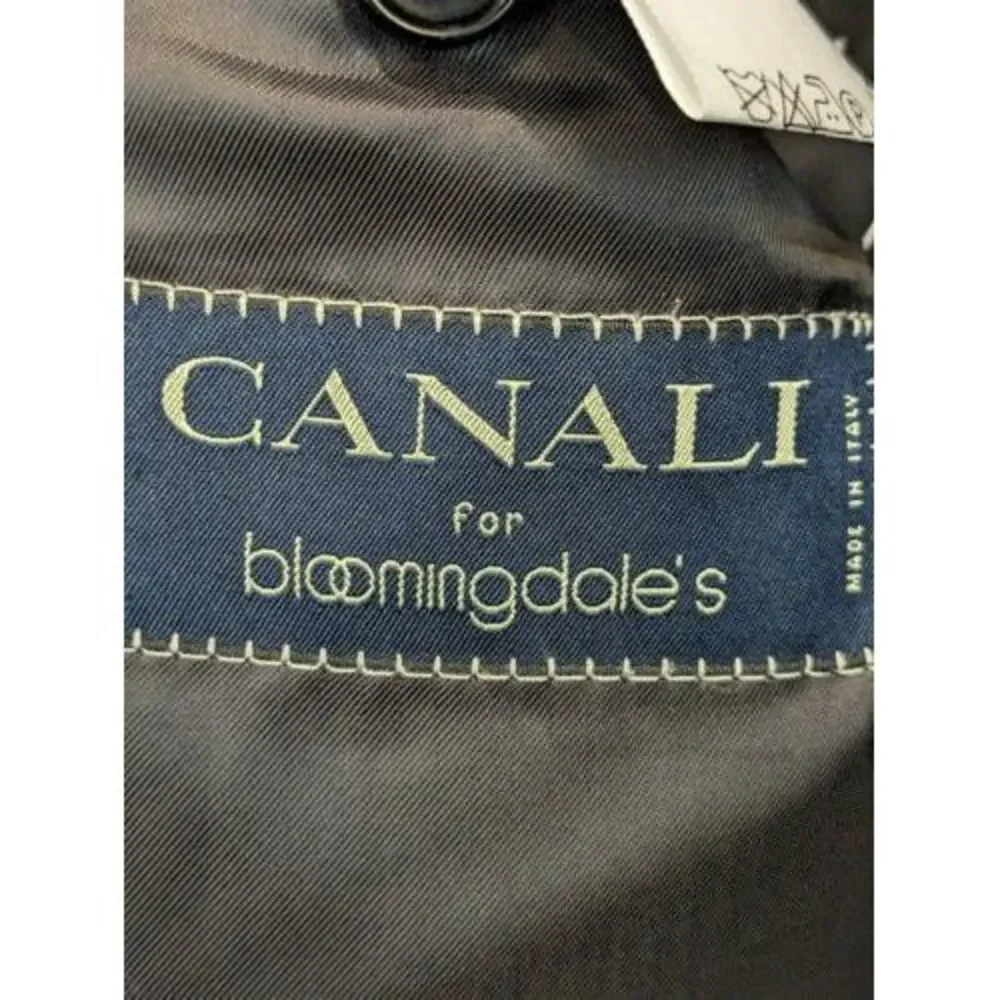 Canali Bloomingdales Mens Striped‎ Three Button Blazer Gray Size EUR 52 Long 40L