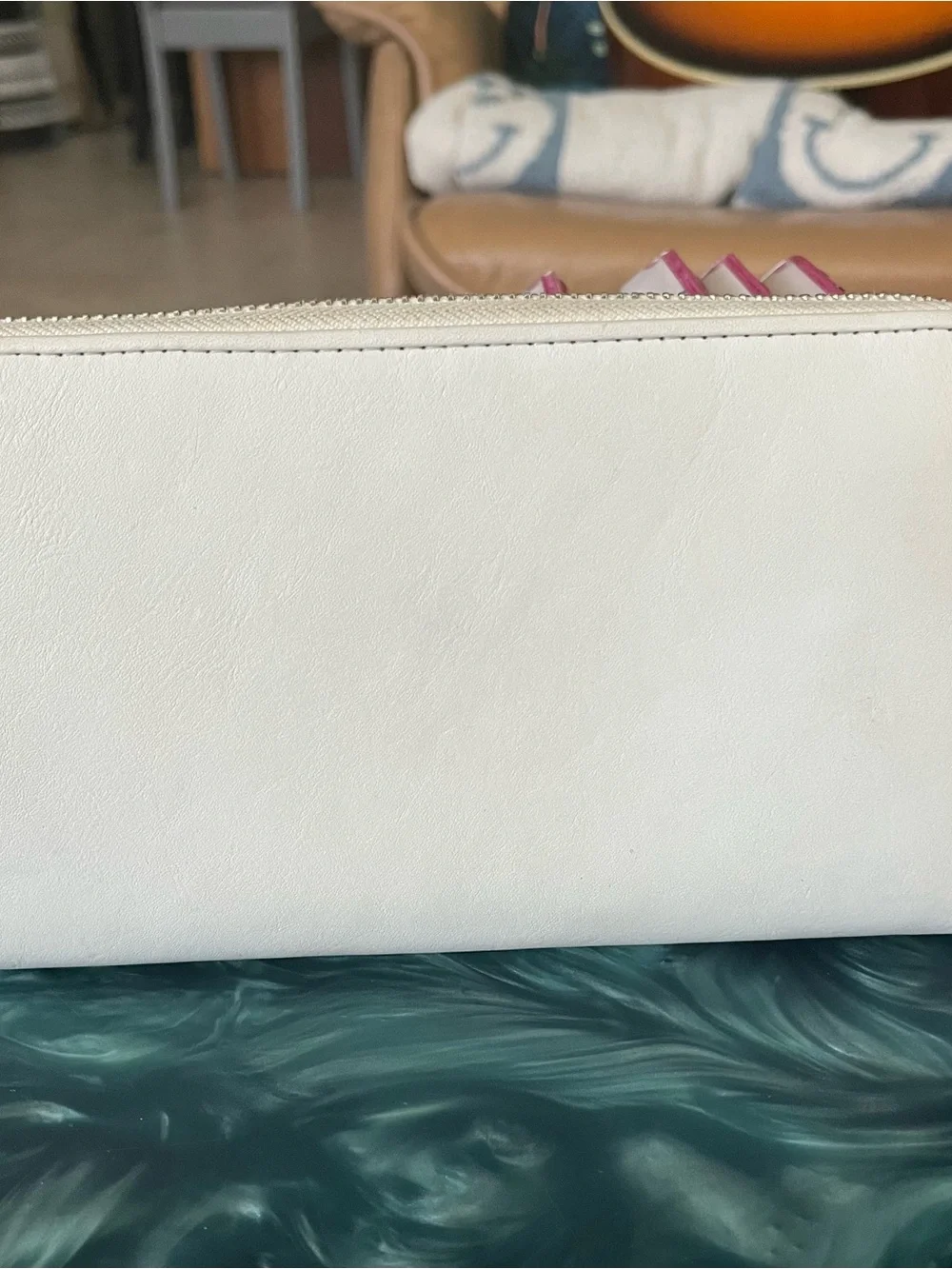 Ralph Lauren White Leather Women's Zip around wallet