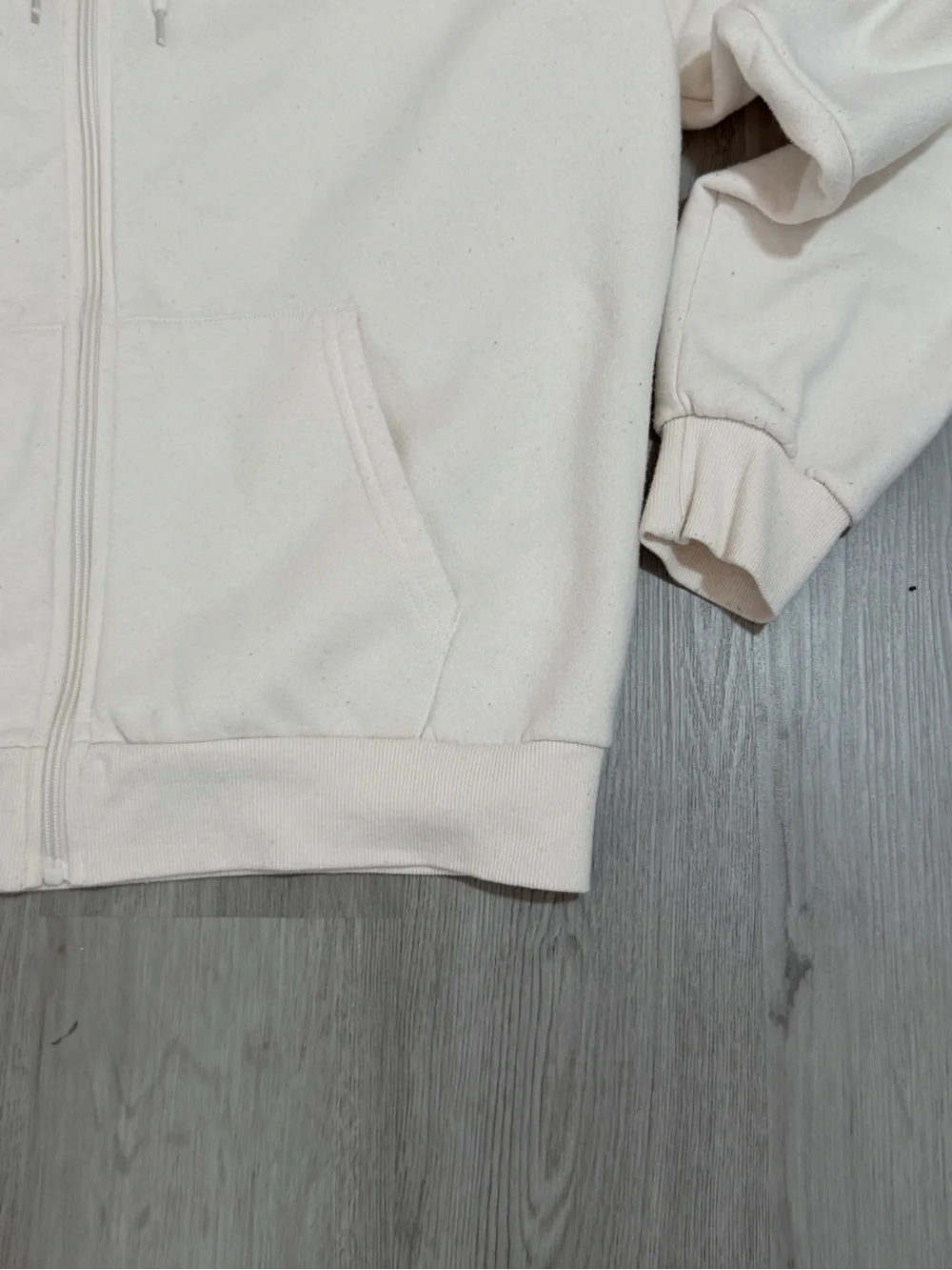 Von Dutch Off-White Zip Hoodie with Logo Patch