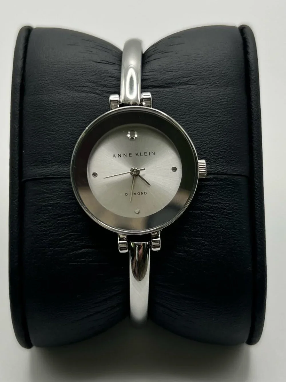 Anne Klein Diamond Ladies Watch Bangle Silver Working new battery