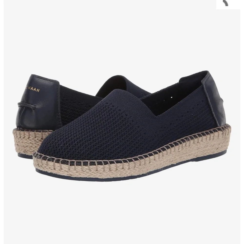 Cole Haan Women's Navy Blue Cloudfeel Stitchlite Espadrille Loafer Size 8.5 NWOT