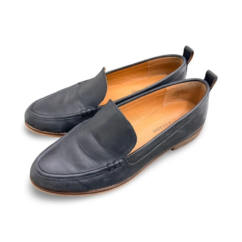 Lucky Brand Women's Canyen Slip-On Black Leather Loafers Size 7.5