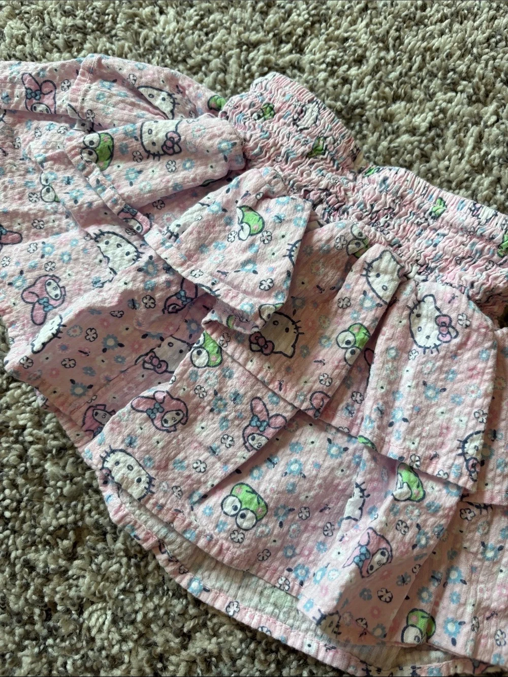Hello Kitty Pink T-Shirt and Tiered Ruffle Skirt - Girls