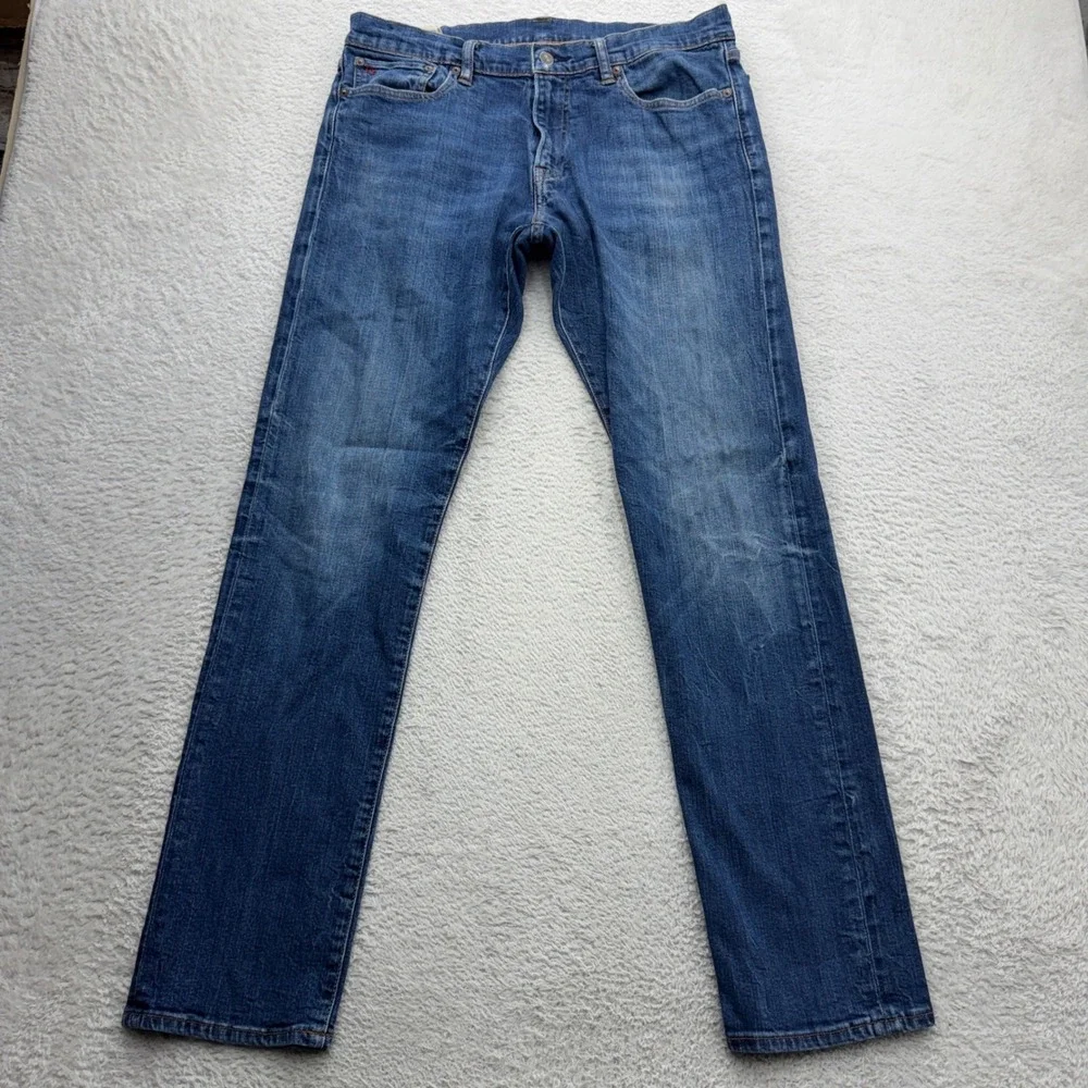 Polo Ralph Lauren Sullivan Slim Mens Blue Medium Wash Stretch Denim Jeans 34x32
