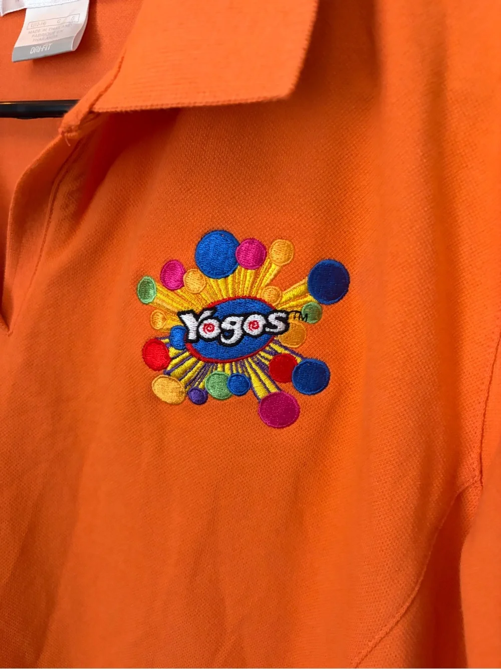 Nike Golf Dri-Fit Orange Polo Shirt Yogos Embroidered Logo Size Women's Large