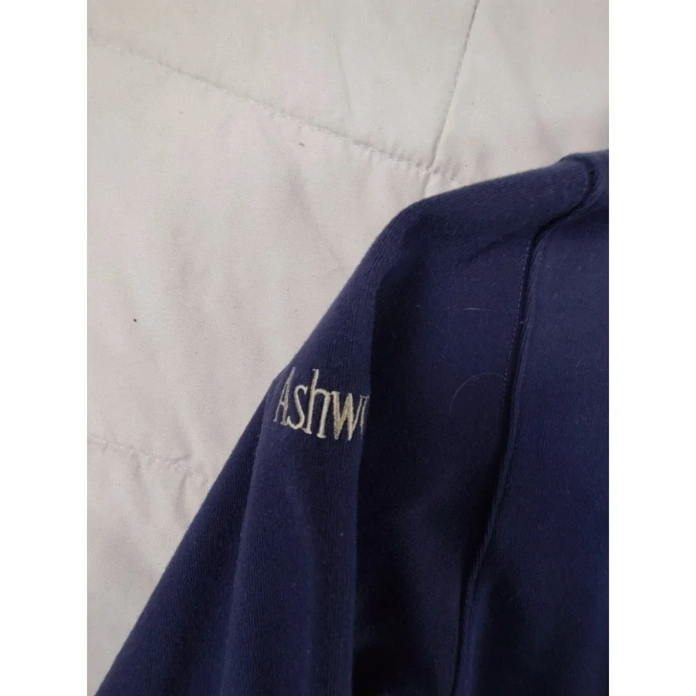 Ashworth Mens XL Blue Sweater The Auld Course Scotland Cotton Pullover Golf