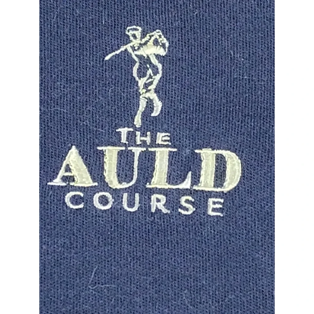 Ashworth Mens XL Blue Sweater The Auld Course Scotland Cotton Pullover Golf