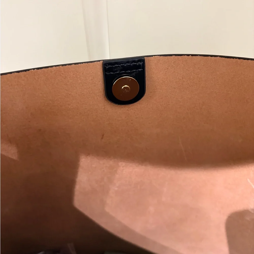 J. Crew smooth black leather