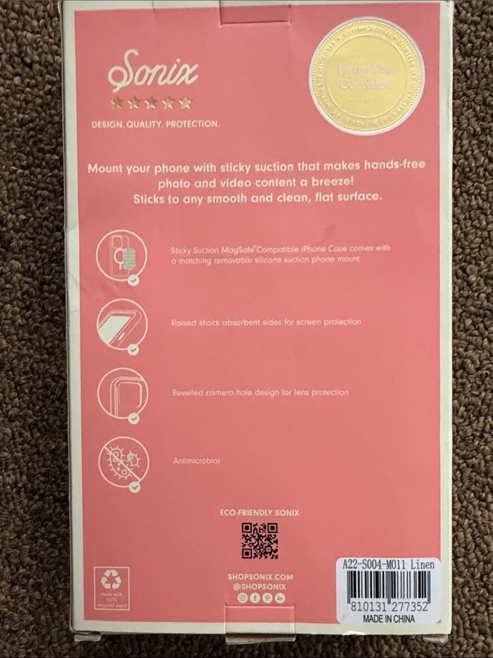 Sonix Cream Suction Phone Mount Case for iPhone 16 - Cream