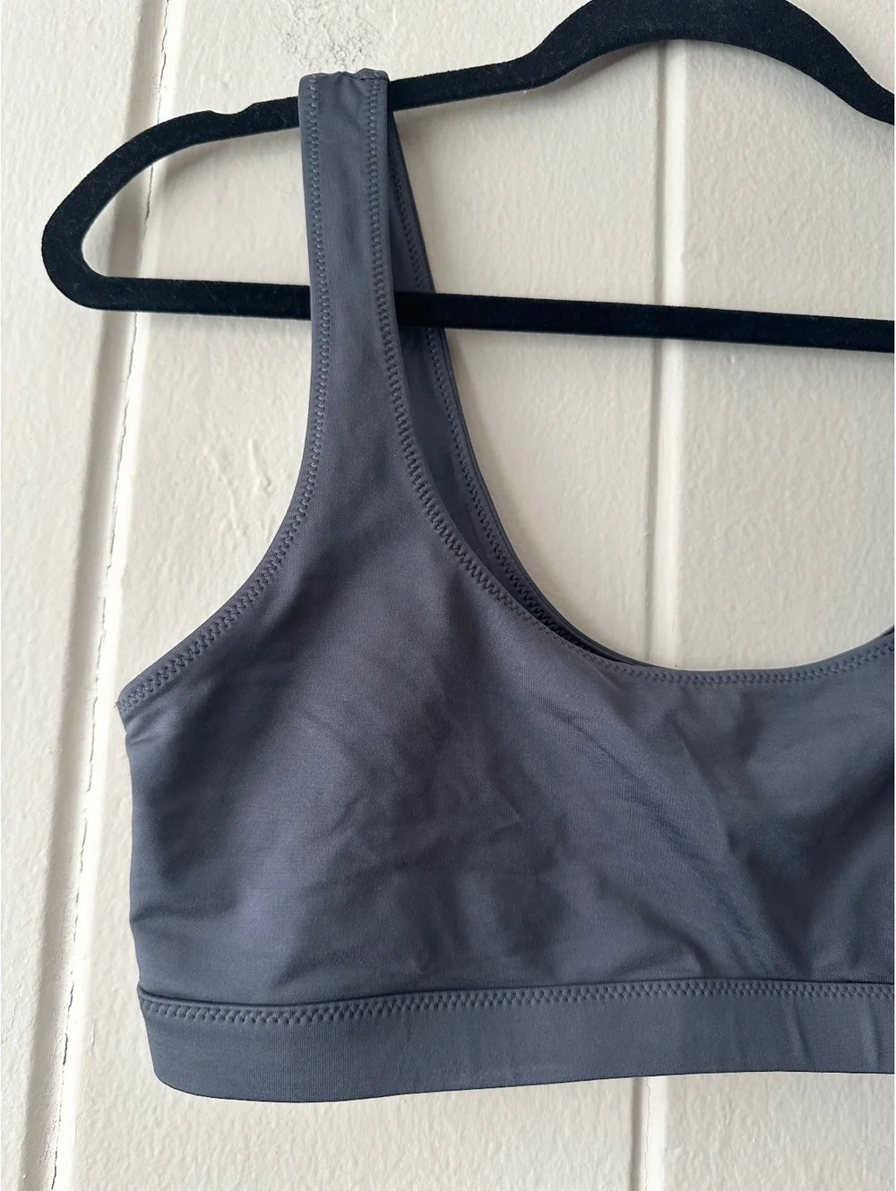 SKIMS Recycled Swim Tank Bikini Top in Gunmetal SW-TNK-0743 Size Large NWT