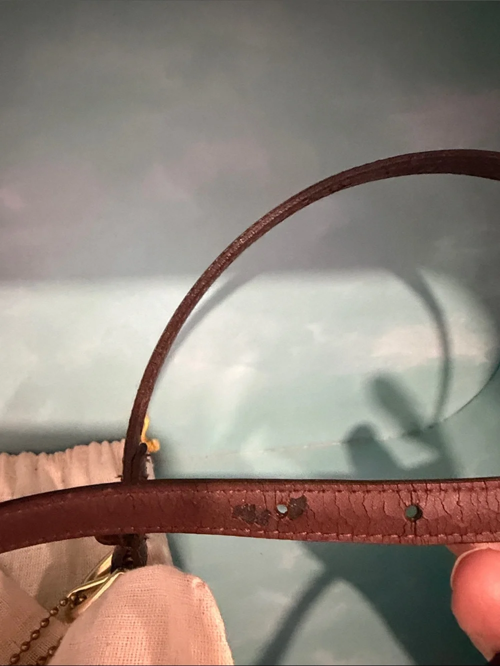 Coach gold belt brown