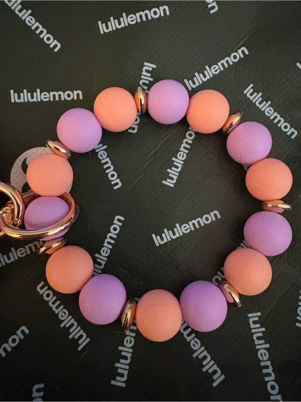 🩷Lululemon Floral Pink Wristlet Coin Purse with Beaded Strap🩷