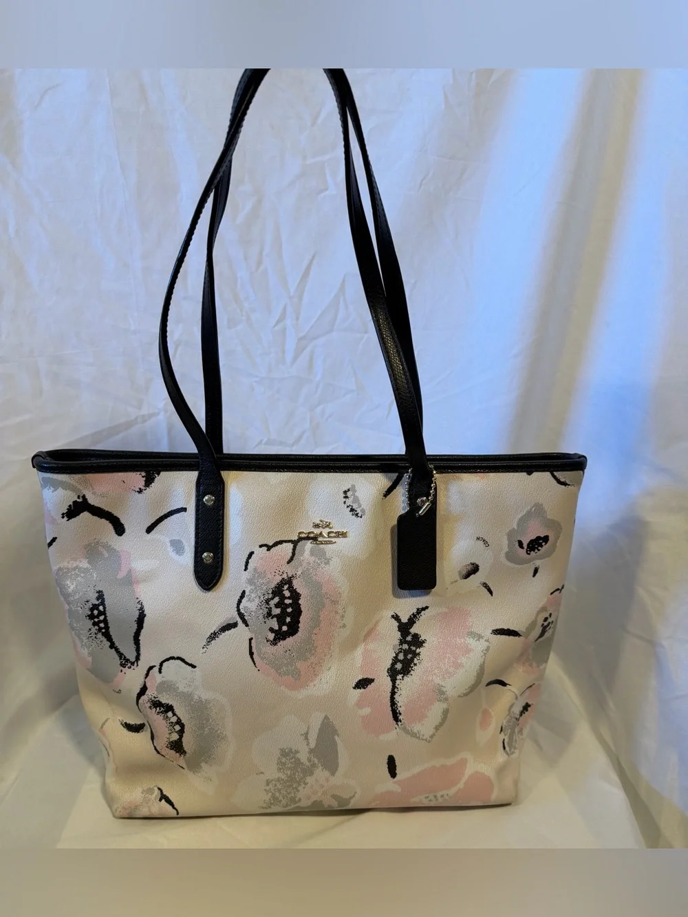 Coach Floral Print City Zip Tote