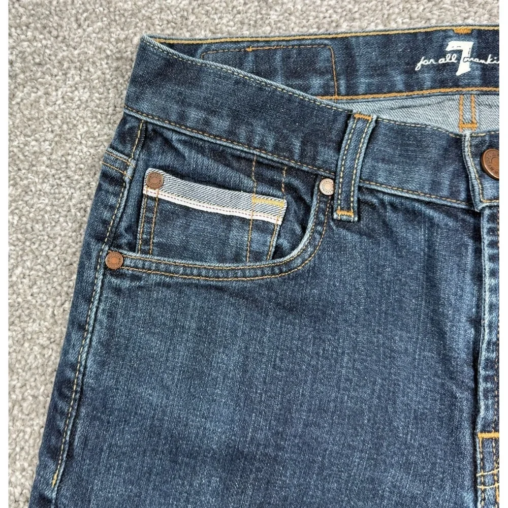 7 For All Mankind Slimmy Jeans Mens 29 Blue Stretch Slim Straight 29x30