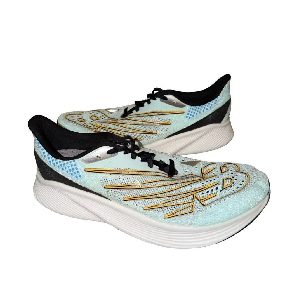 New Balance Men's Athletic Shoes - Black, White, Gold, Blue RC elite size 11D