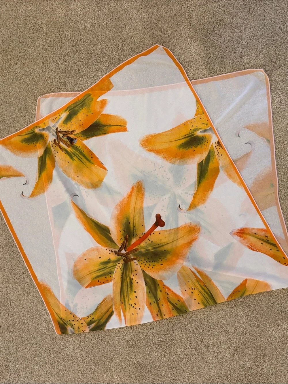 Lily print scarf