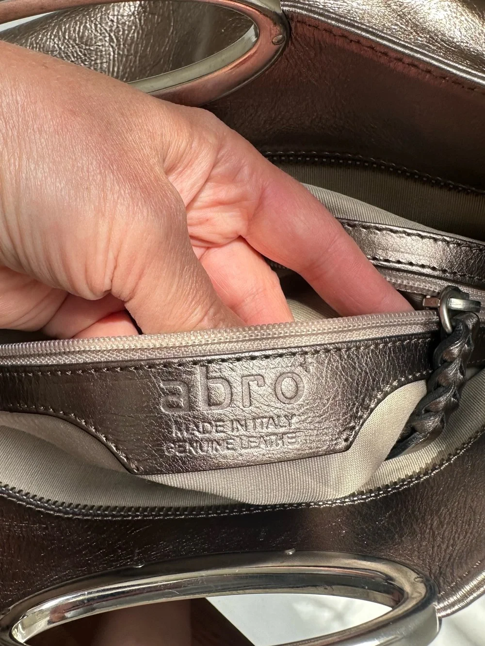 ABRO purse sleek metallic