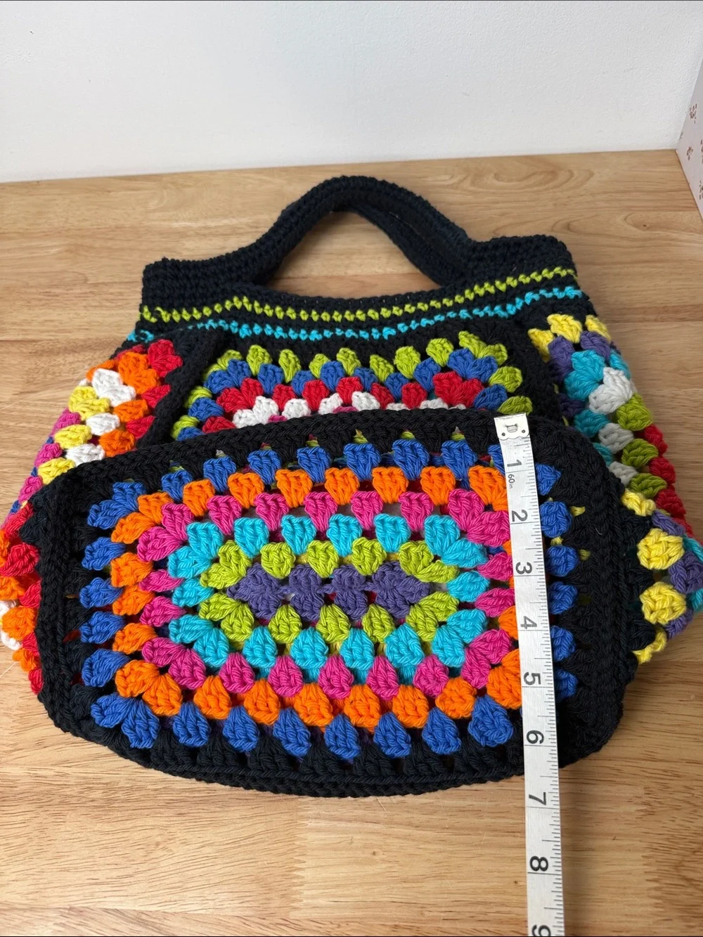Handmade Crochet Granny Tote Beach Bag Boho