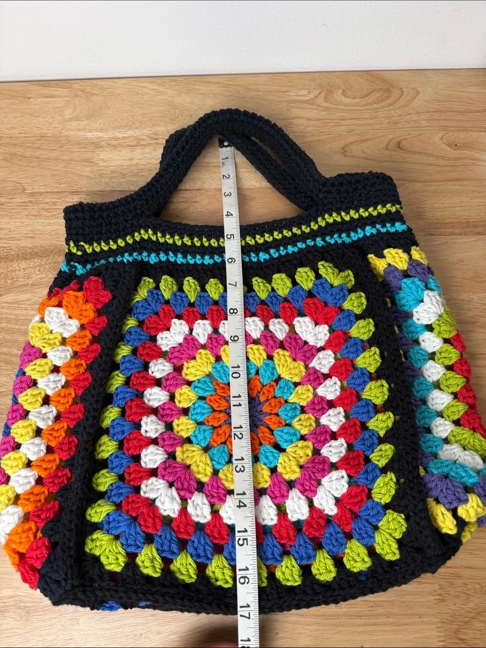 Handmade Crochet Granny Tote Beach Bag Boho