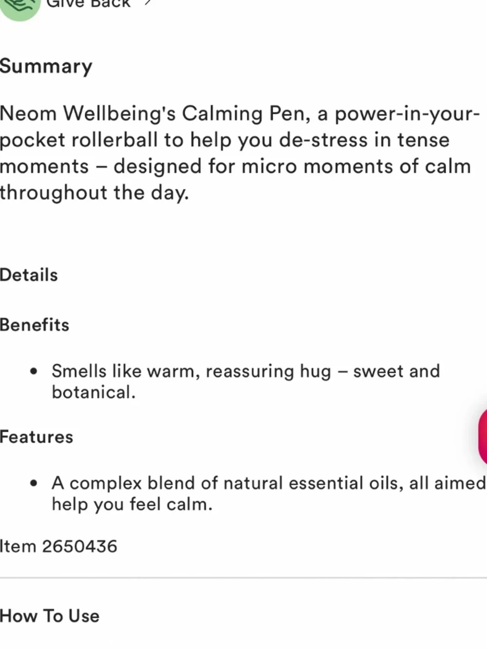 N/A neom calming