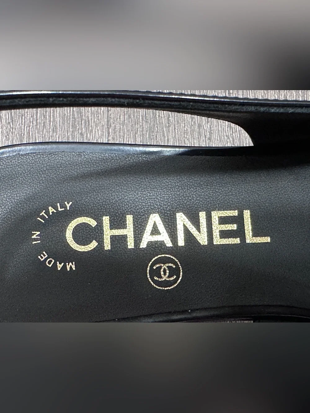 CHANEL sleek patent