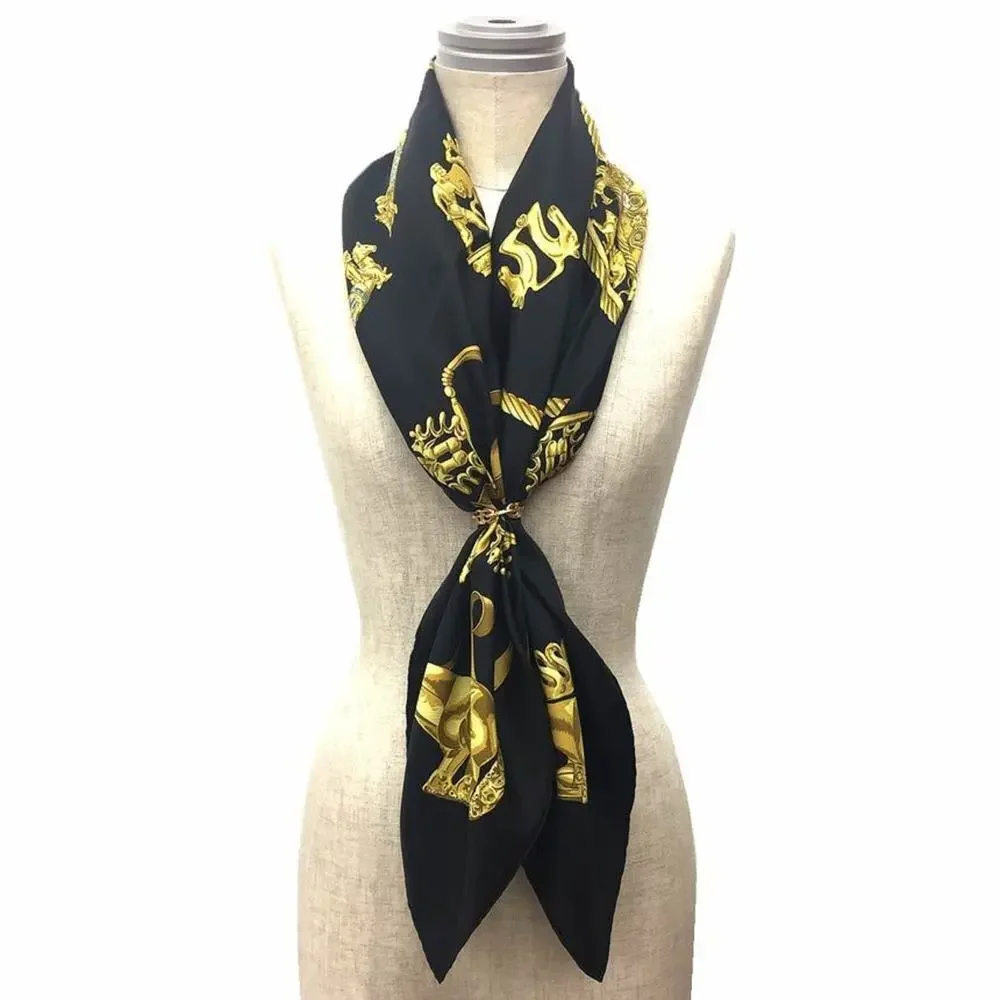 Hermes black silk