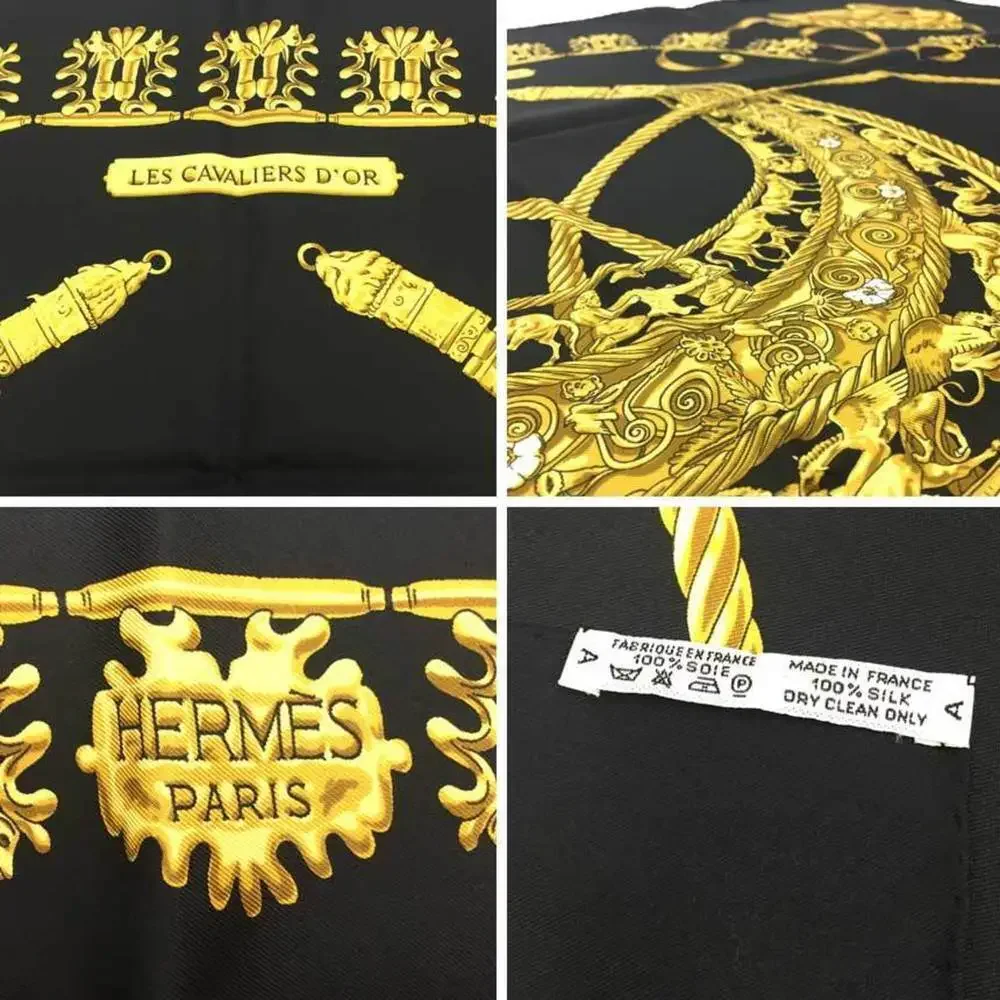 Hermes black silk