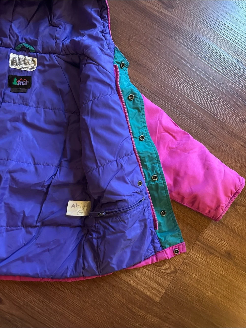 Vintage REI Pink purple and Teal Kids Jacket