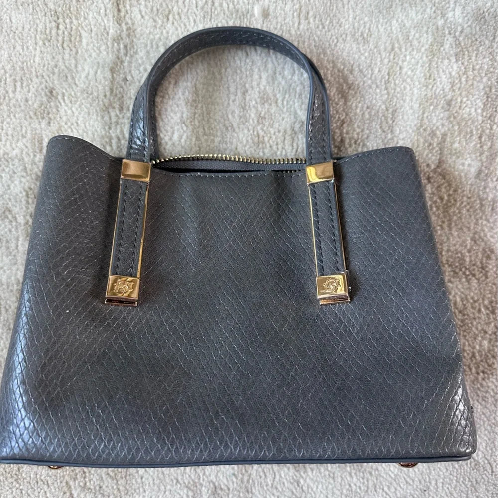 Dune London Grey Suede & Leather mini Tote Bag