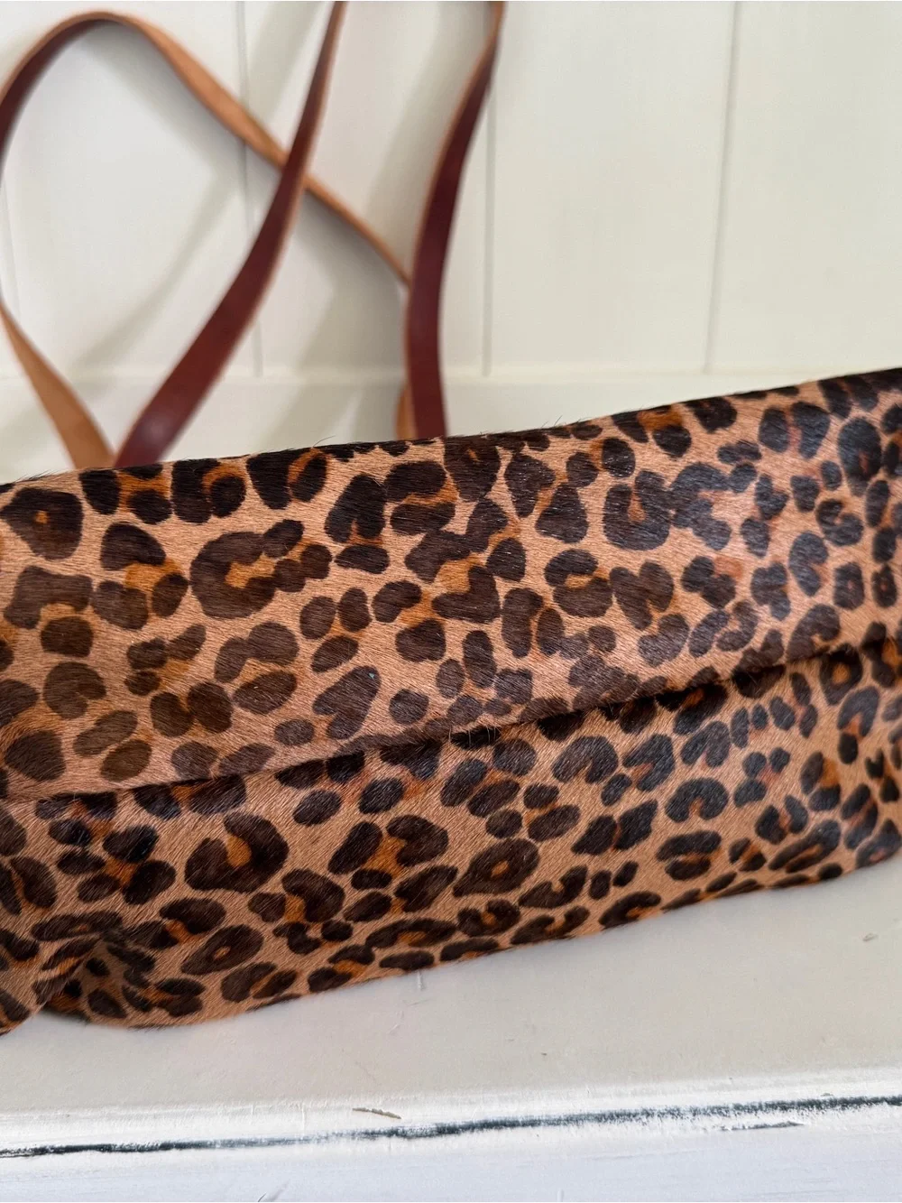 Lamb Leather Goods NEW Leopard Print Hair on Hide Tote with Horween Leather
