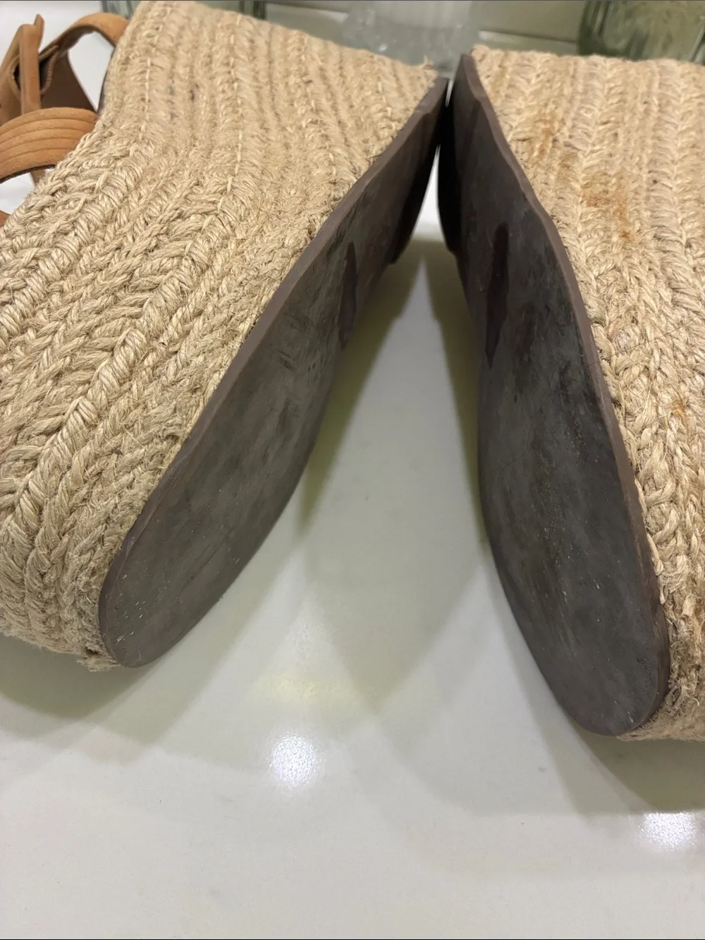 SCHUTZ Tan Espadrille Platform Wedge Sandals 6