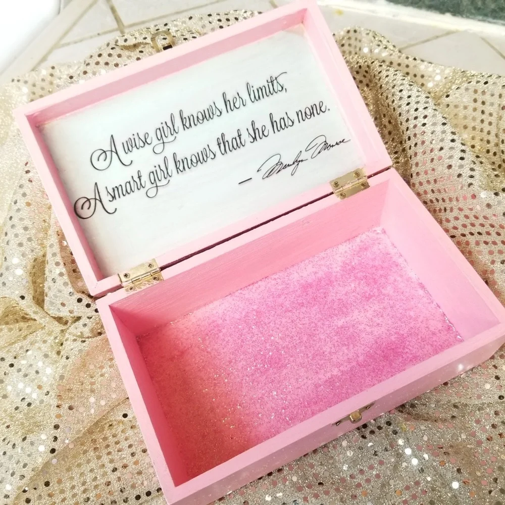 Marilyn Monroe wooden painted keepsake trinket stash jewelry box