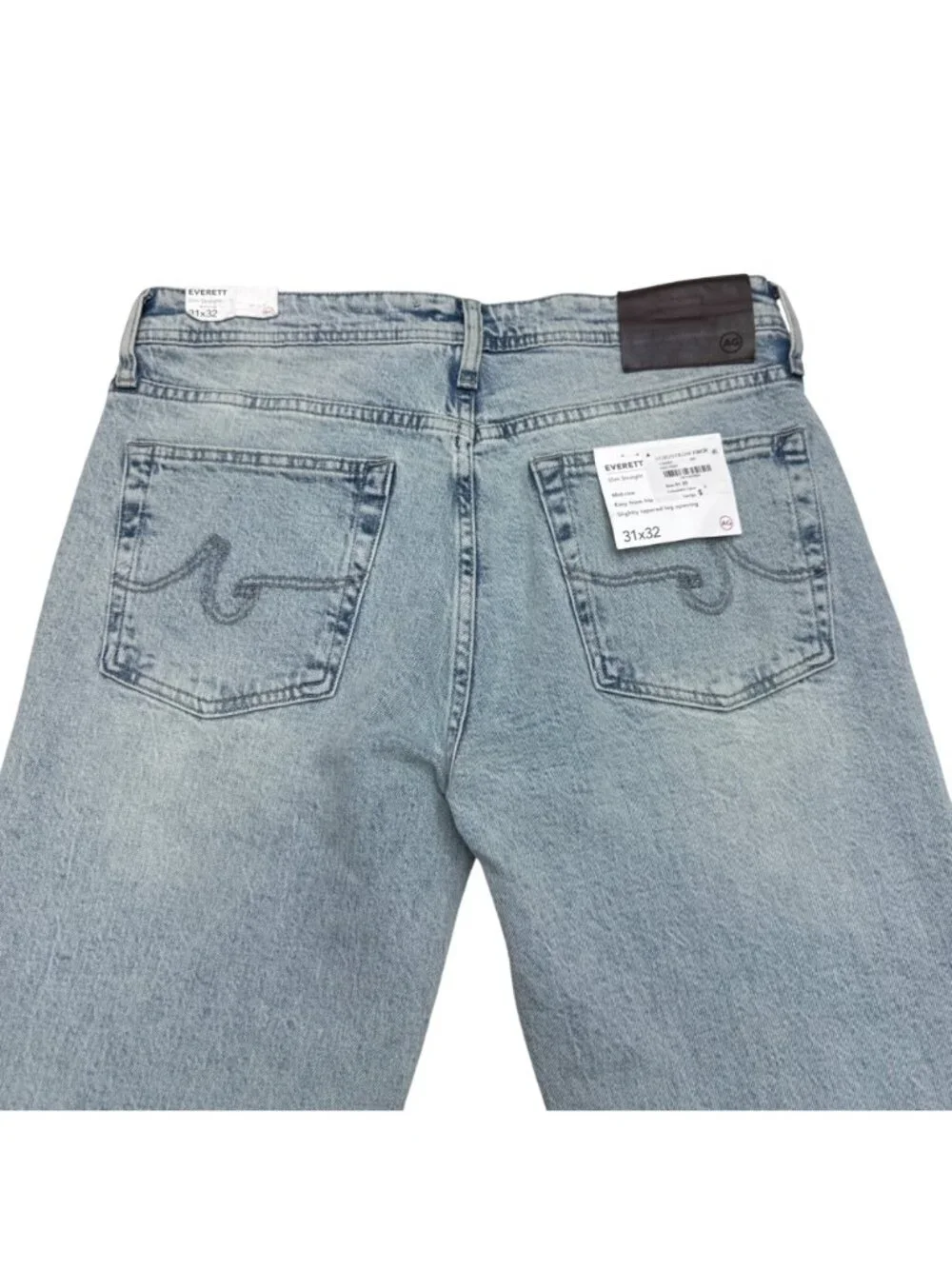 NWT AG Everett Men's Slim Straight Mid Rise Light Wash Jeans, Size 31x32