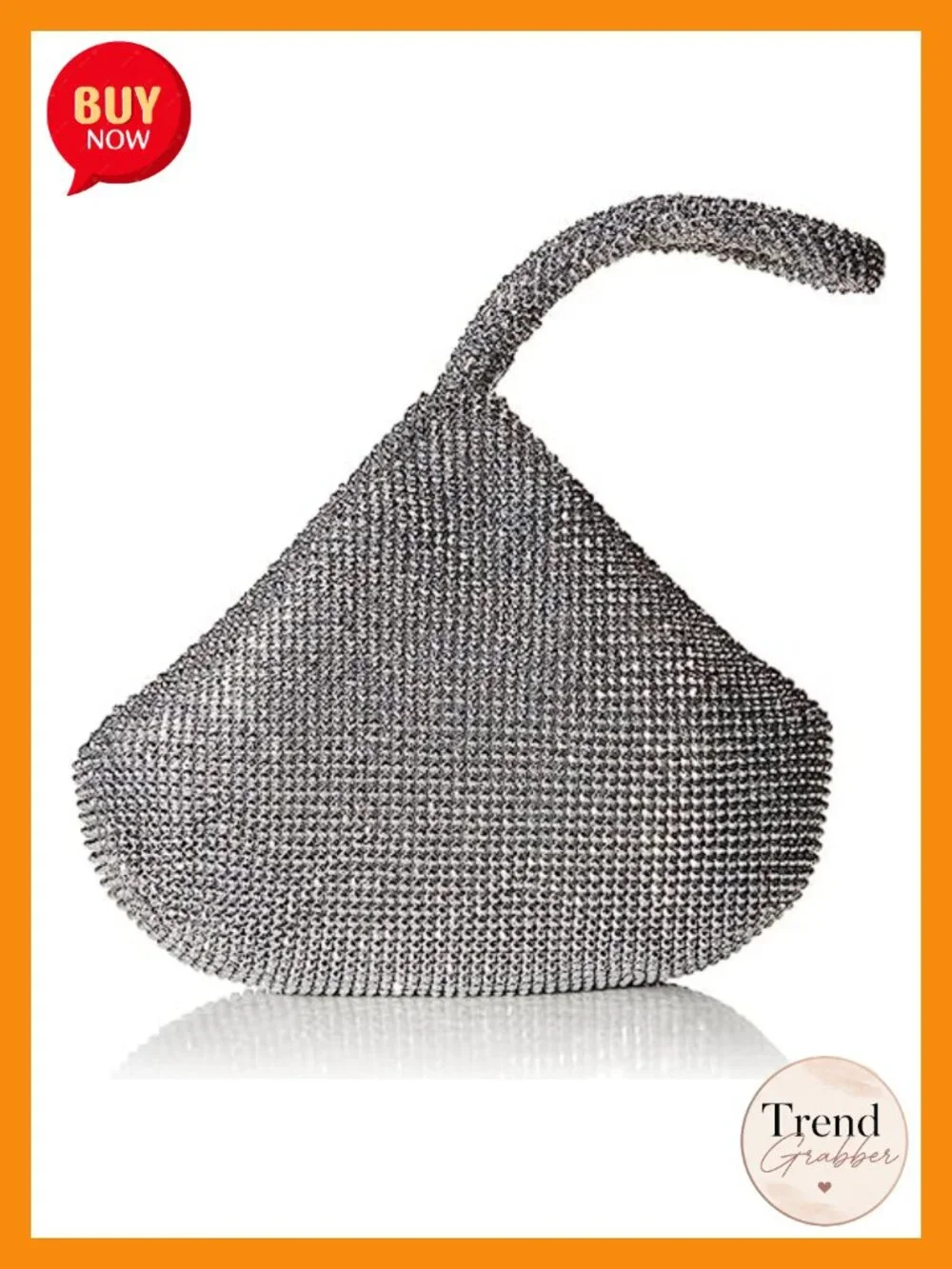 Metal Mesh Evening Clutch Wristlet with Magnetic Snap Closure
