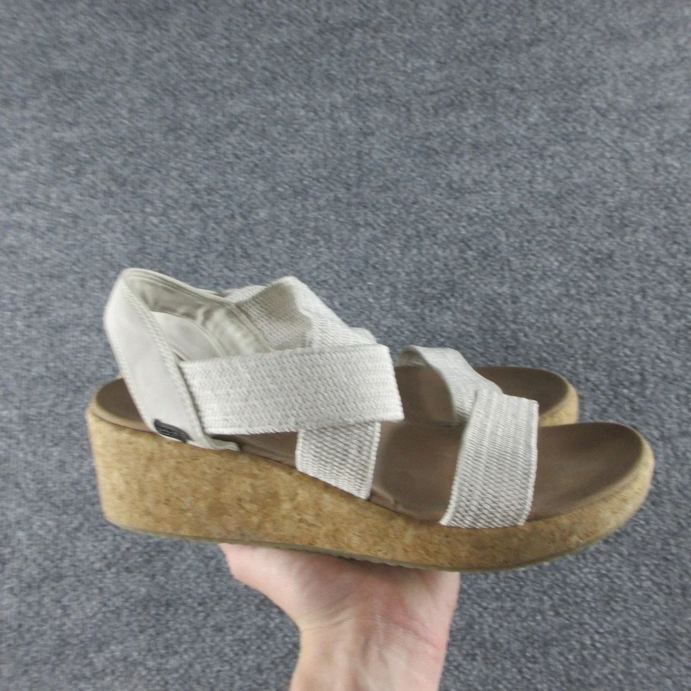 Skechers Arch Fit Sandals Womens Size 8.5? White Strappy Wedge Comfort Platform